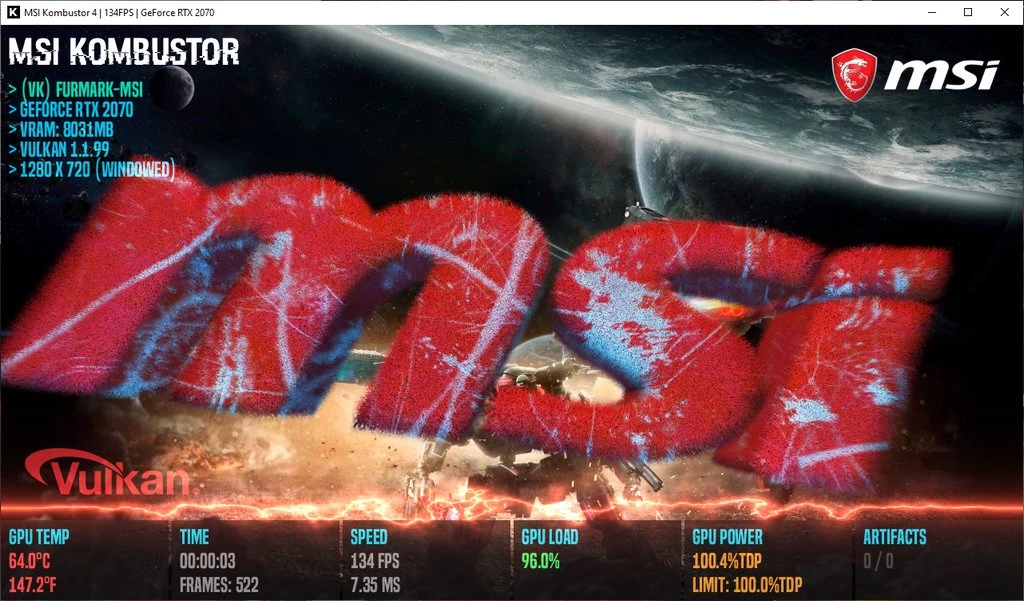 MSI Kombustor — tangkapan layar 2